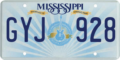 MS license plate GYJ928