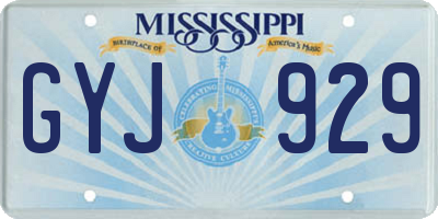 MS license plate GYJ929