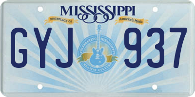 MS license plate GYJ937