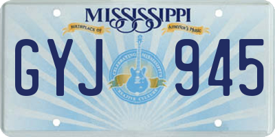 MS license plate GYJ945