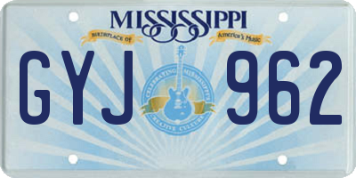 MS license plate GYJ962