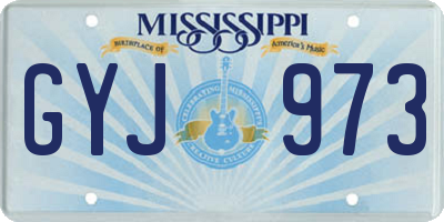 MS license plate GYJ973
