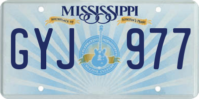 MS license plate GYJ977
