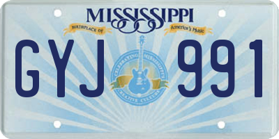 MS license plate GYJ991