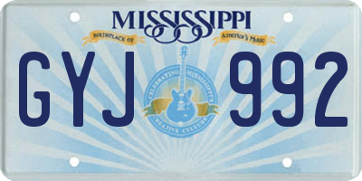 MS license plate GYJ992