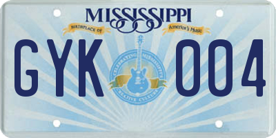 MS license plate GYK004