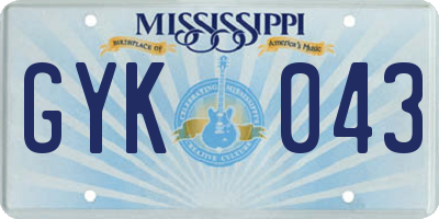 MS license plate GYK043