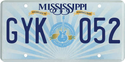 MS license plate GYK052