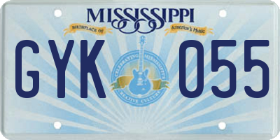 MS license plate GYK055