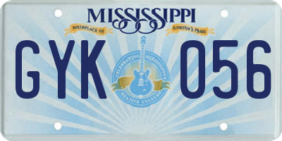 MS license plate GYK056