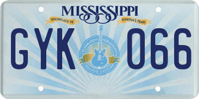 MS license plate GYK066