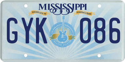 MS license plate GYK086