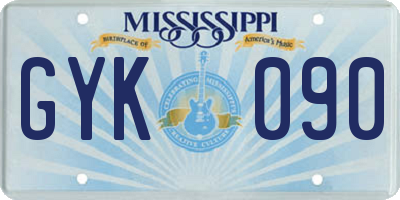 MS license plate GYK090