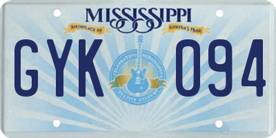 MS license plate GYK094