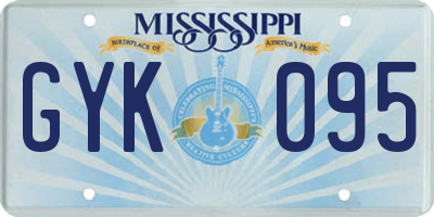 MS license plate GYK095