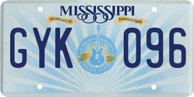 MS license plate GYK096