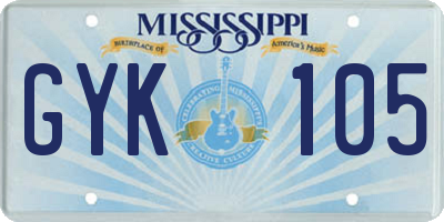 MS license plate GYK105