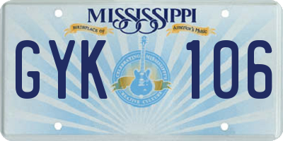 MS license plate GYK106