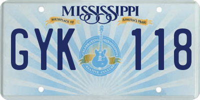 MS license plate GYK118