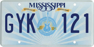 MS license plate GYK121