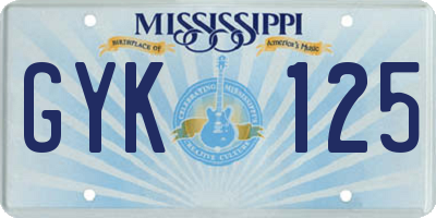 MS license plate GYK125