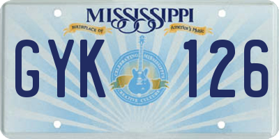 MS license plate GYK126