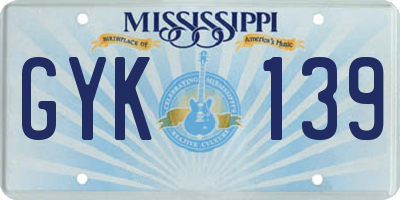 MS license plate GYK139