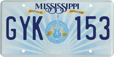 MS license plate GYK153