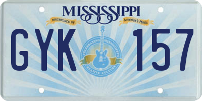 MS license plate GYK157