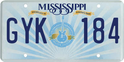 MS license plate GYK184