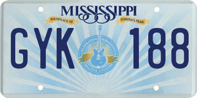MS license plate GYK188