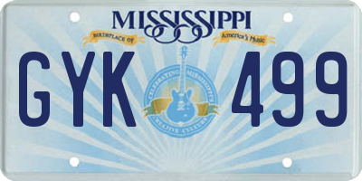 MS license plate GYK499