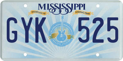 MS license plate GYK525
