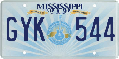 MS license plate GYK544