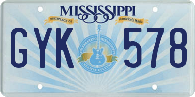 MS license plate GYK578