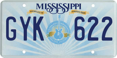 MS license plate GYK622
