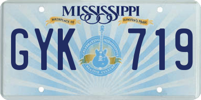 MS license plate GYK719