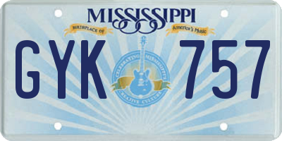MS license plate GYK757