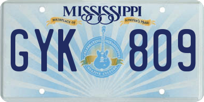 MS license plate GYK809