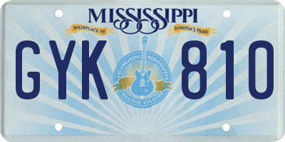 MS license plate GYK810