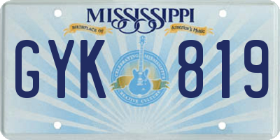 MS license plate GYK819