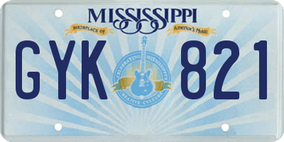 MS license plate GYK821