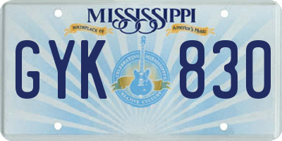 MS license plate GYK830