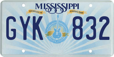 MS license plate GYK832