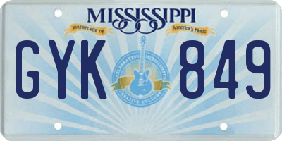 MS license plate GYK849