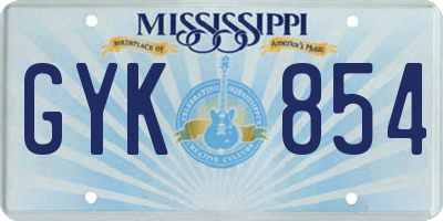 MS license plate GYK854