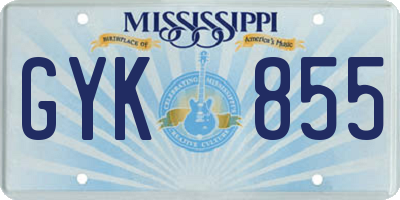 MS license plate GYK855