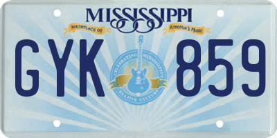 MS license plate GYK859