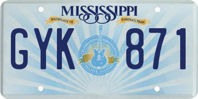 MS license plate GYK871