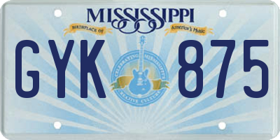MS license plate GYK875